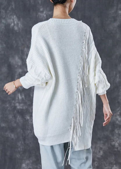 Tasseled Knit Knit Sweater Dress Winter