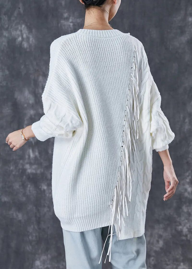 Tasseled Knit Knit Sweater Dress Winter