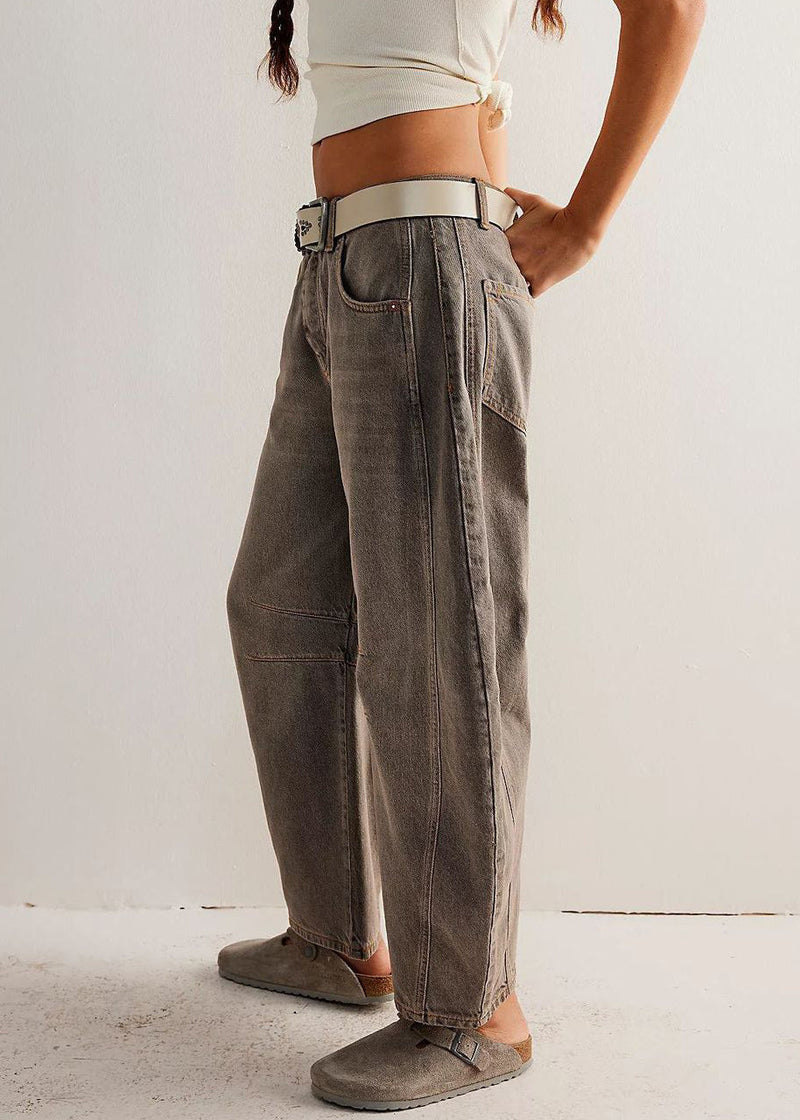 Original Denim Crop Waist Design Summer Pants High Coffee