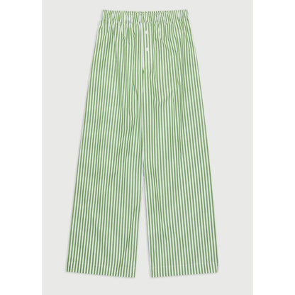 Retro Striped Button High Waist Straight Pant