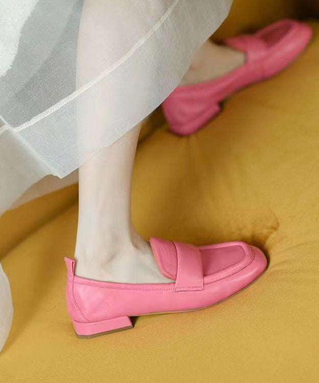 Comfortable Light Green Sheepskin Splicing Flats Shoes Jj028