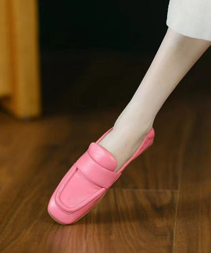 Comfortable Light Green Sheepskin Splicing Flats Shoes Jj028