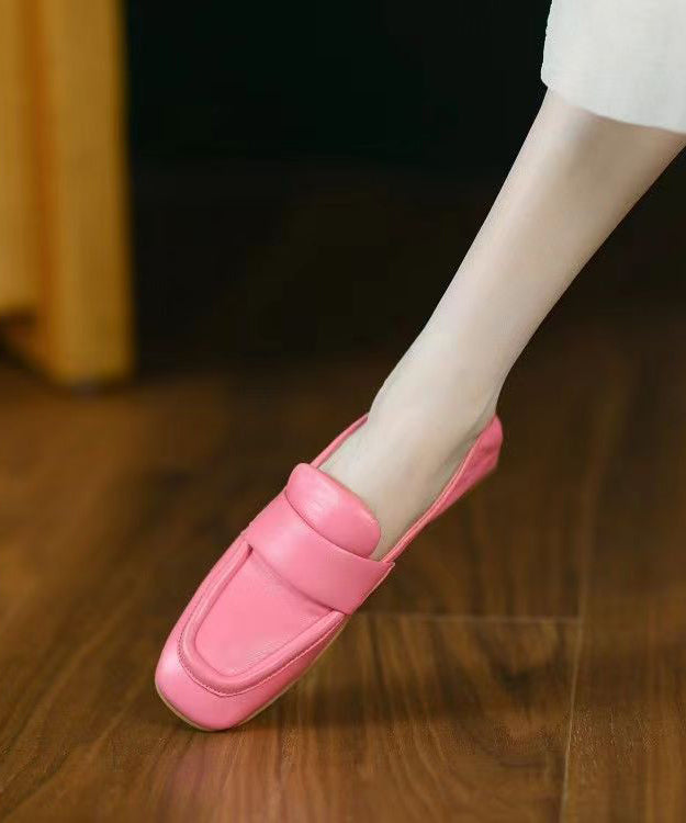 Comfortable Light Green Sheepskin Splicing Flats Shoes Jj028