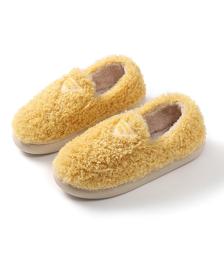 Comfortable Soft Pink Faux Fur Flat Shoes Tp004