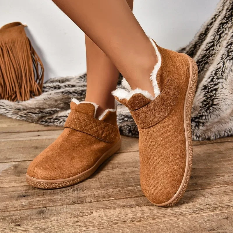 Comfortable and Warm Plush Shoes Retro Short Boots Anti-slip and Wear-resistant Fashionable Snow Boots