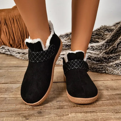 Comfortable and Warm Plush Shoes Retro Short Boots Anti-slip and Wear-resistant Fashionable Snow Boots