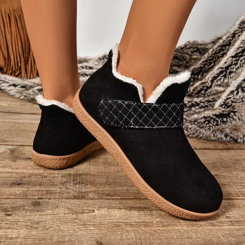 Comfortable and Warm Plush Shoes Retro Short Boots Anti-slip and Wear-resistant Fashionable Snow Boots