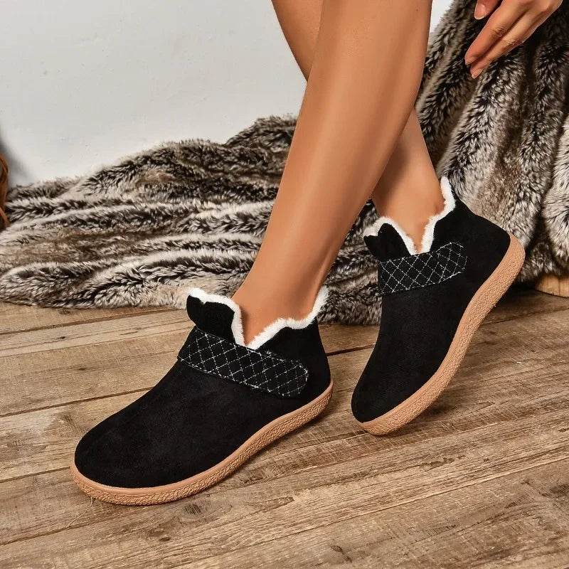 Comfortable and Warm Plush Shoes Retro Short Boots Anti-slip and Wear-resistant Fashionable Snow Boots