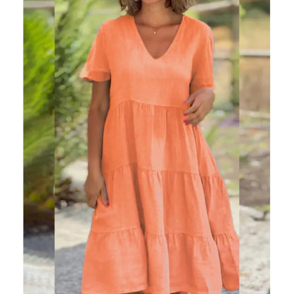 Comfortable Fresh Sweet Large Swing Midi Dresses