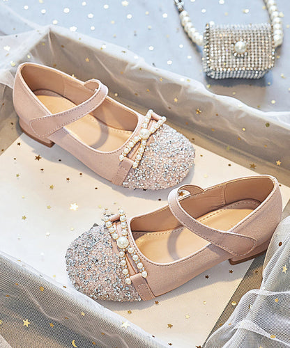 Flat Zircon Shoes Apricot Feet Comfy Buckle Strap