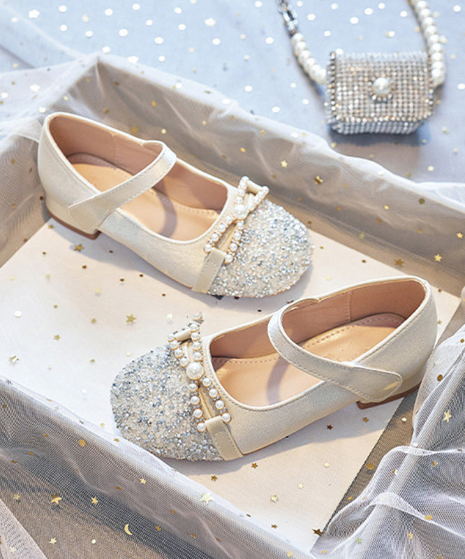 Flat Zircon Shoes Apricot Feet Comfy Buckle Strap