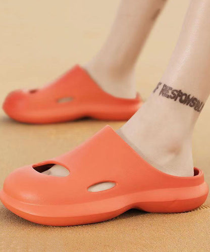 Comfy Orange Hollow Out Slippers Shoes for Ly0158