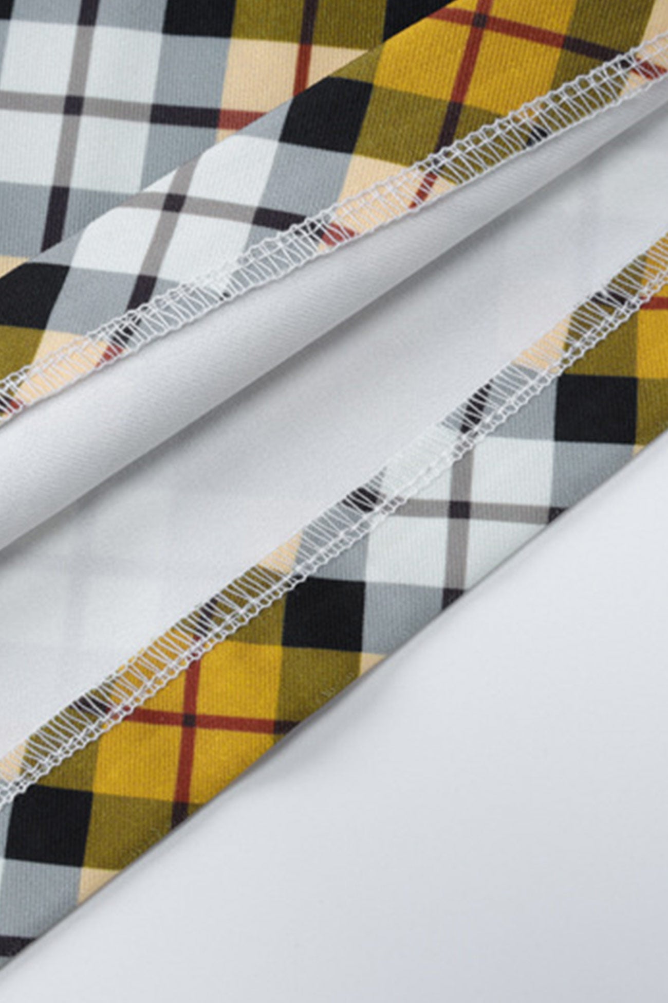 Contrast Plaid High Waist Midi Skirt