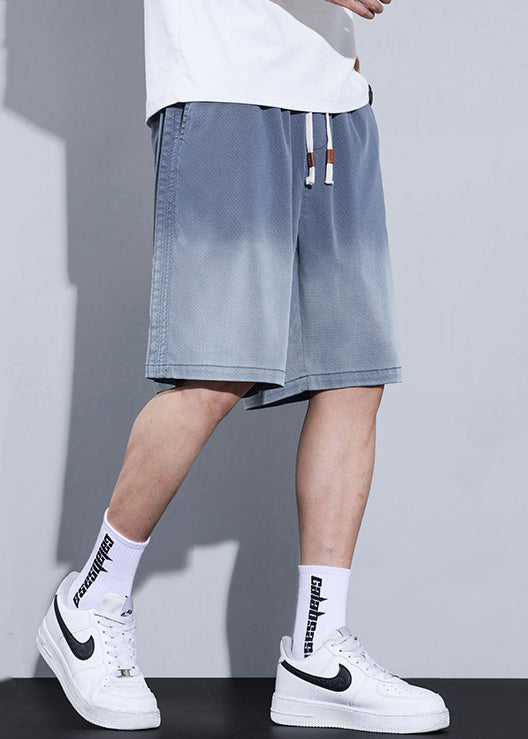 Cool Blue Gradient Color Pockets Denim Shorts Summer Yl015