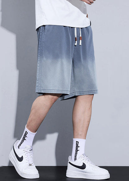 Cool Blue Gradient Color Pockets Denim Shorts Summer Yl015