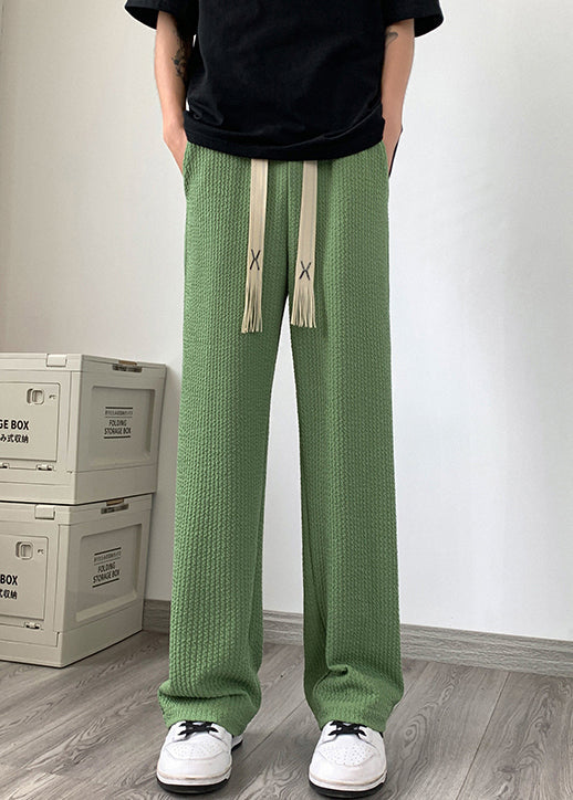 Apparel Cotton Oversized Wrinkled Cool Grass Green Pants