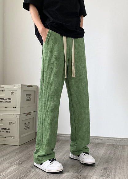 Apparel Cotton Oversized Wrinkled Cool Grass Green Pants