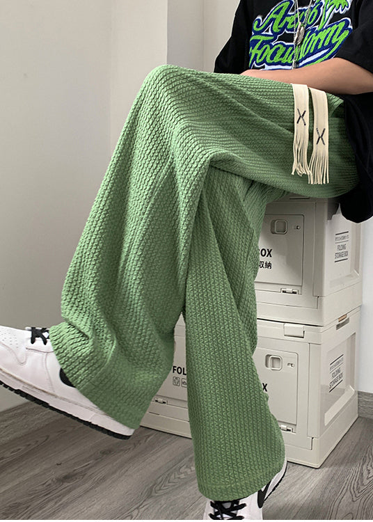 Apparel Cotton Oversized Wrinkled Cool Grass Green Pants