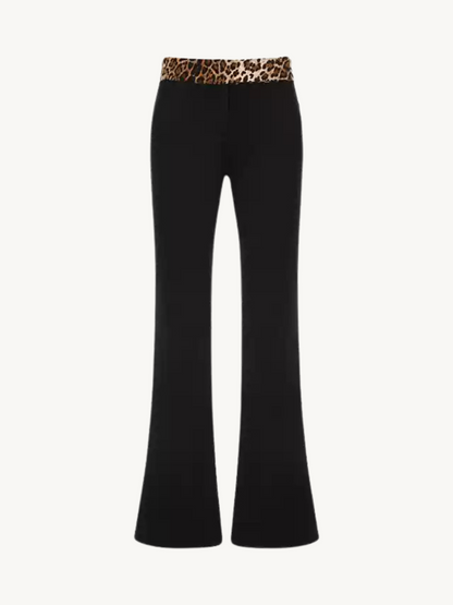 Coral Leopard Print Bell Pants