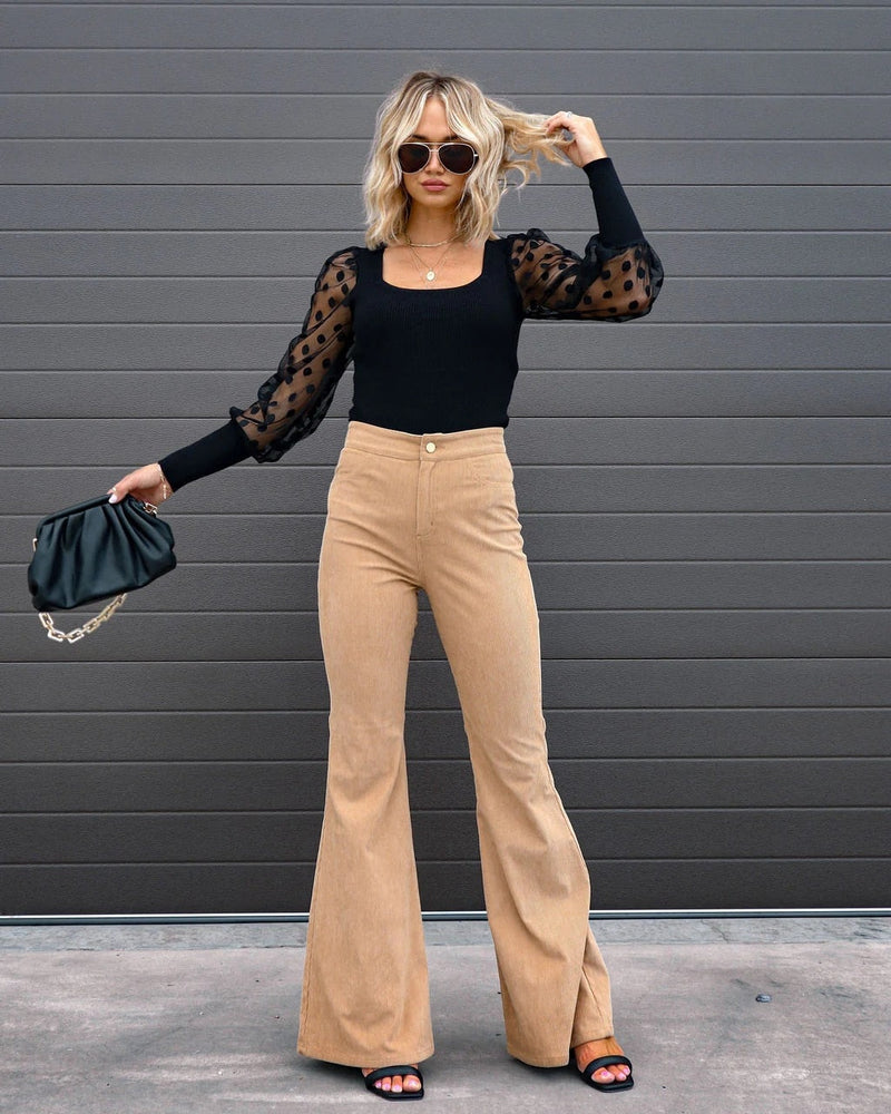 Corduroy Stretchy Straight Pants