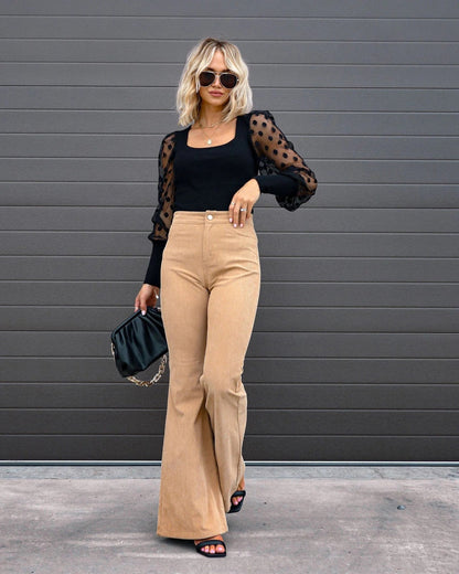 Corduroy Stretchy Straight Pants
