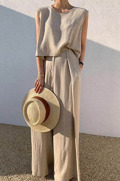 Cotton Tank Pants Suits