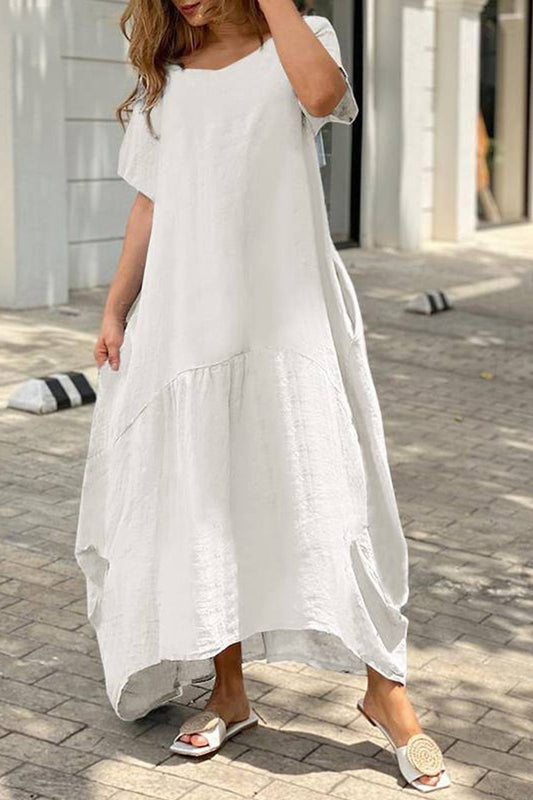 Cotton Large Hem Maxi Dress
