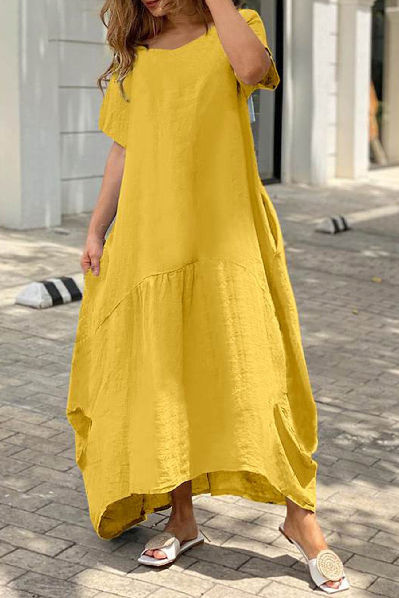 Cotton Large Hem Maxi Dress