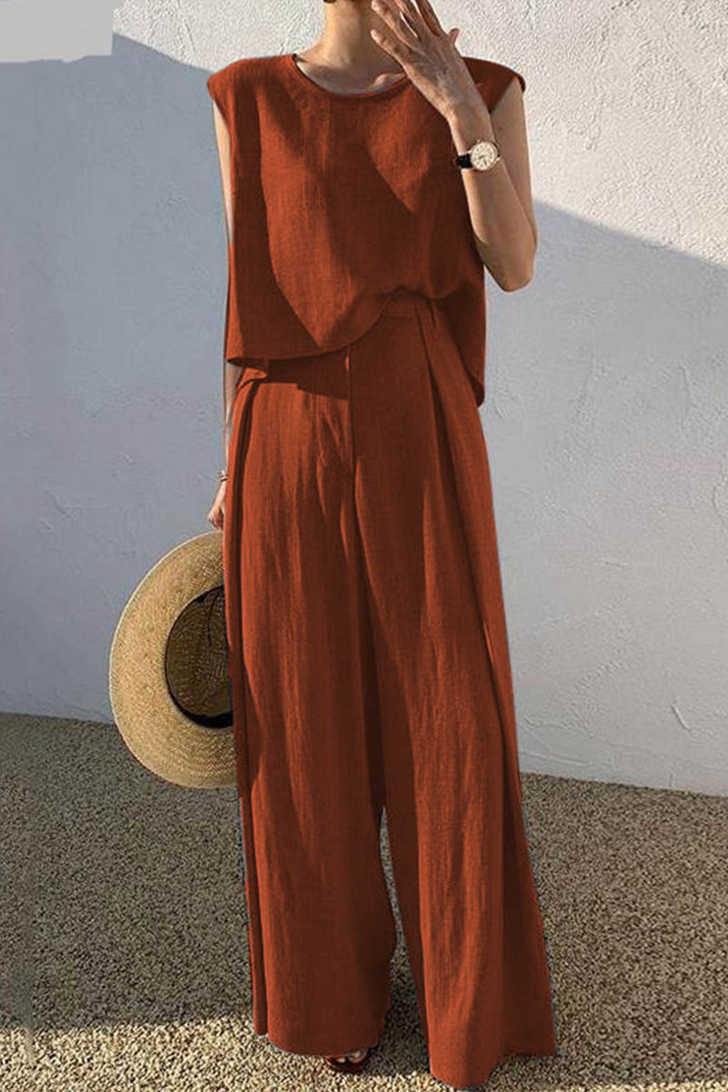 Cotton Tank Pants Suits