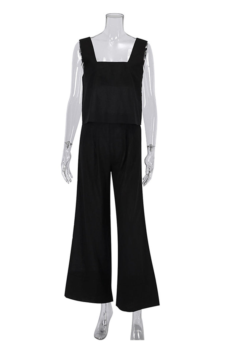 Cotton Square Neck Tank Pants Suits