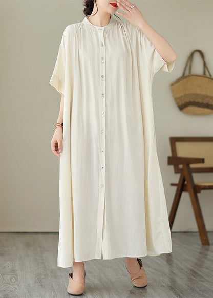 Apricot Tie Waist Long Dress Short Sleeve Gh1031