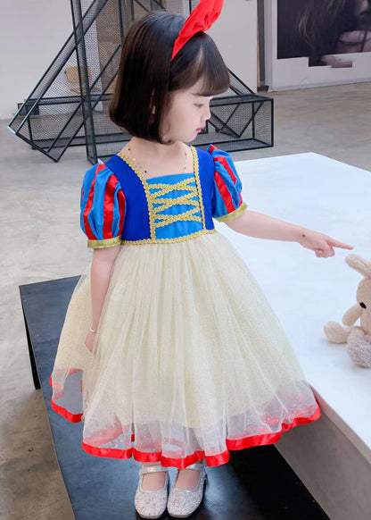 Colorblock Print Patchwork Tulle Maxi Dresses Summer Ew009