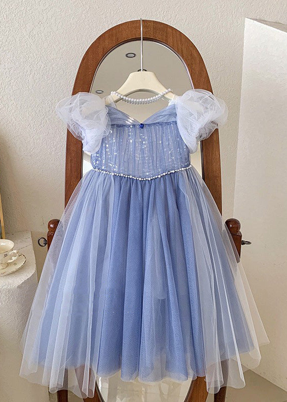 Green Butterfly Tulle Kids Long Dresses Short Sleeve Ye002