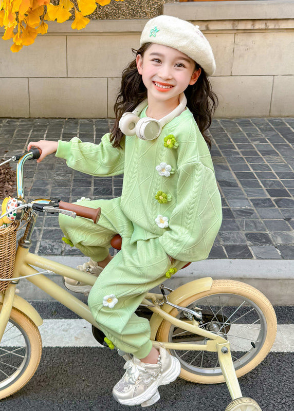 Green Plaid Top and Harem Pants Two Piece Set Clothing Spring Tr036