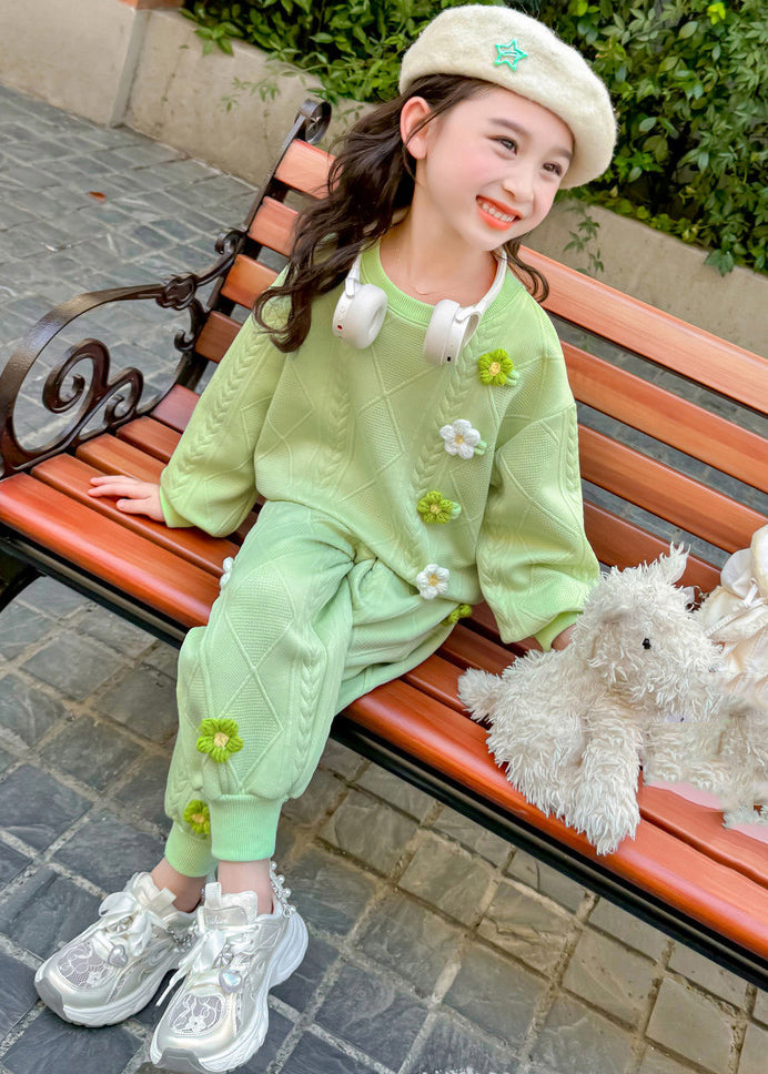 Green Plaid Top and Harem Pants Two Piece Set Clothing Spring Tr036