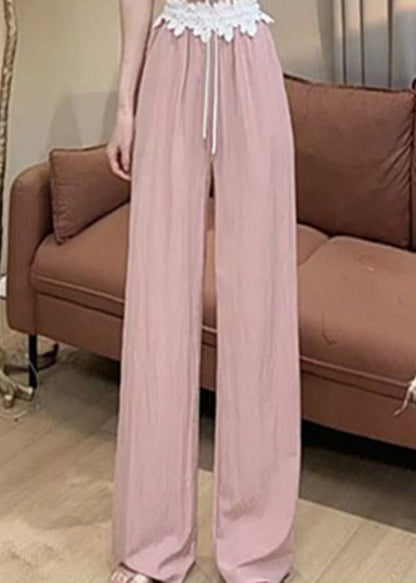 And Leg Wide Pants Two Pieces Hooded Fake Sweatshirt Pink
