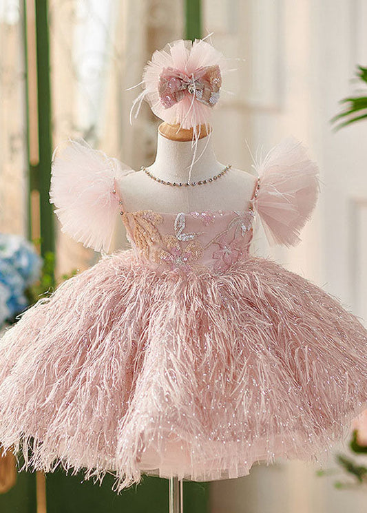 Pink Sequins Patchwork Tulle Maxi Dresses Summer Ys006