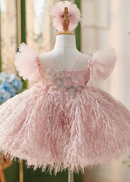 Pink Sequins Patchwork Tulle Maxi Dresses Summer Ys006