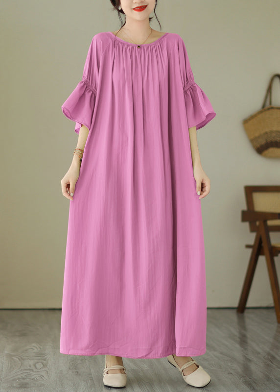 Pink Tie Waist Vacation Maxi Dresses Summer Gh1067
