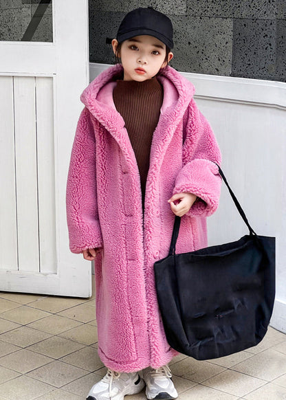 Rose Pockets Kids Maxi Hooded Coat Winter Tg015