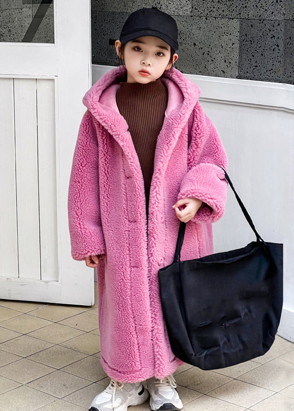 Rose Pockets Kids Maxi Hooded Coat Winter Tg015