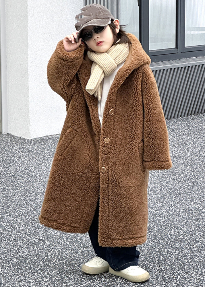 Rose Pockets Kids Maxi Hooded Coat Winter Tg015