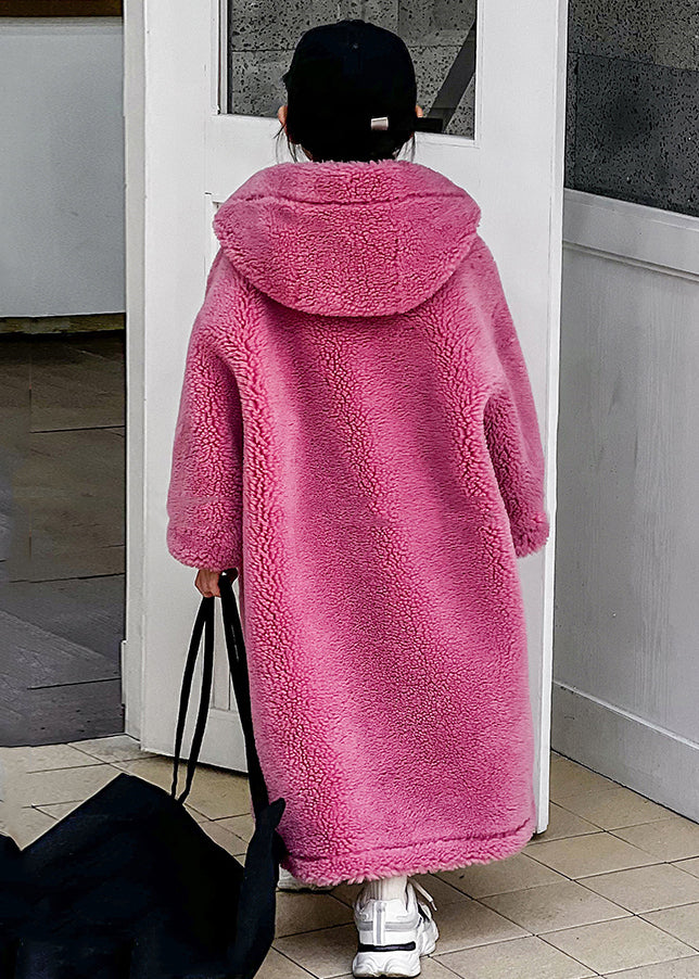 Rose Pockets Kids Maxi Hooded Coat Winter Tg015