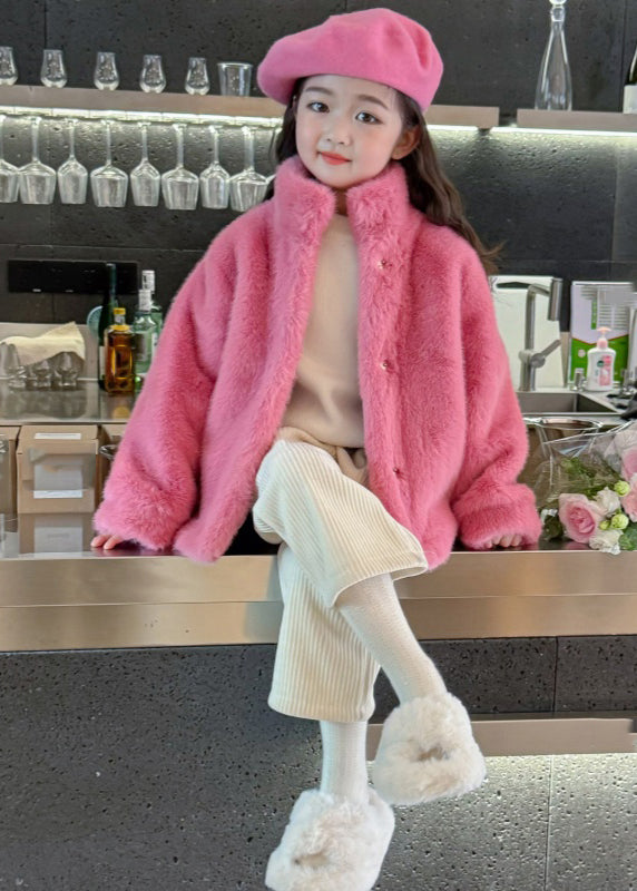 Rose Stand Collar Mink Velvet Coats Wintertg022