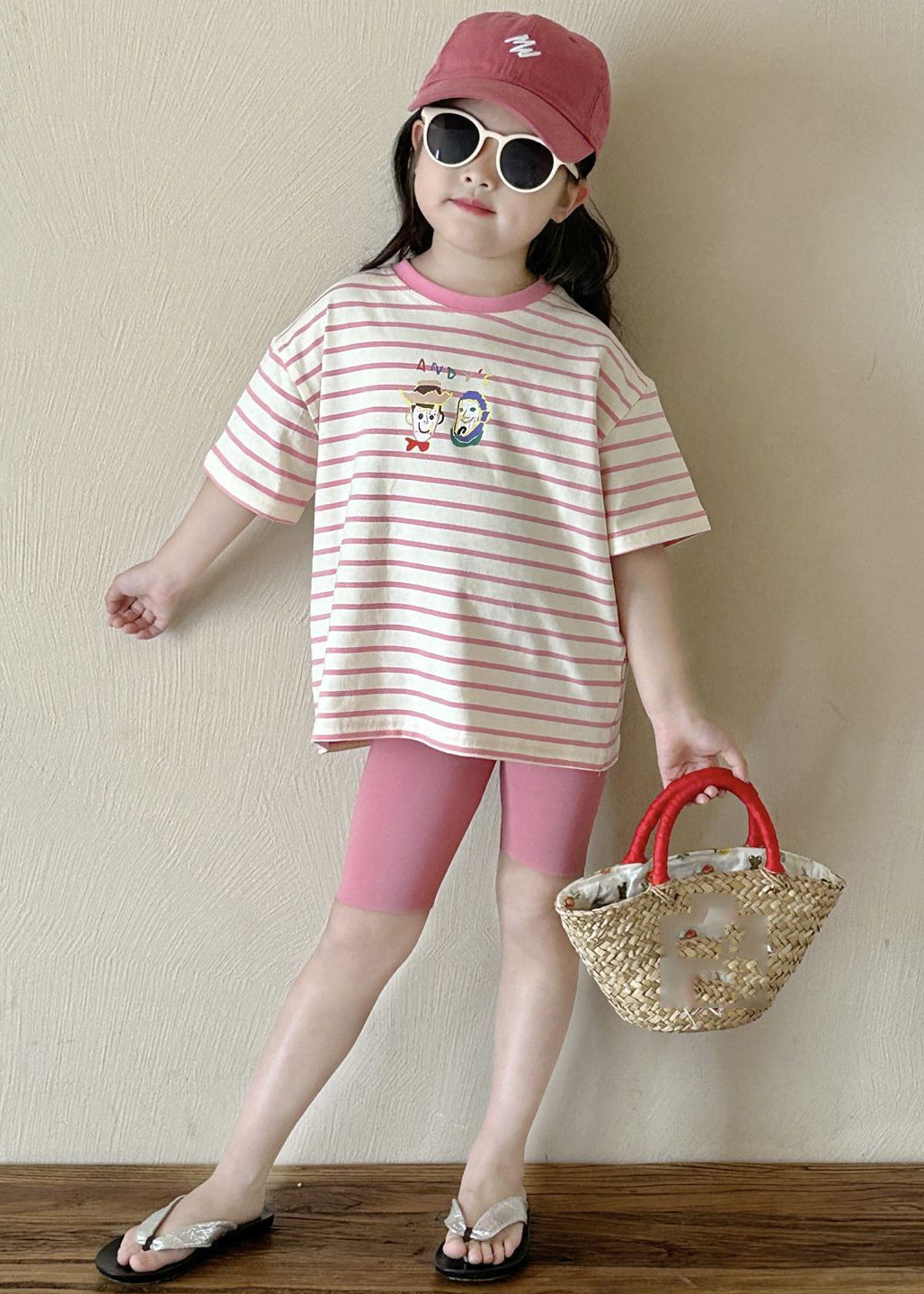 Striped Kids T Shirt and Shorts Two Piece Set Summer Yu1068