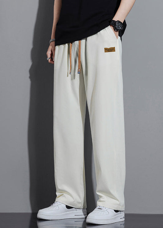 Oversized Cotton Spring Trousers Pants White