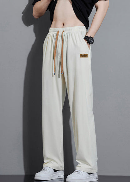 Oversized Cotton Spring Trousers Pants White
