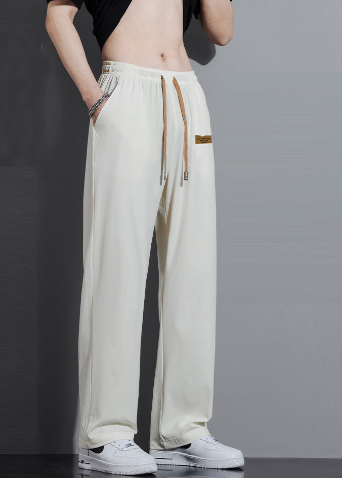Oversized Cotton Spring Trousers Pants White