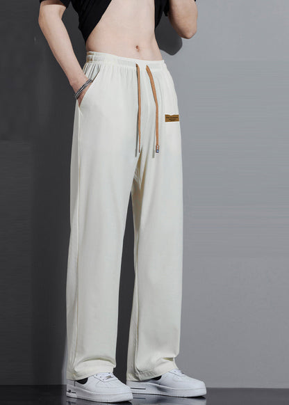 Oversized Cotton Spring Trousers Pants White