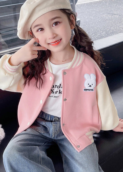 Yellow O-neck Print Button Kids Coats Fall Qv037